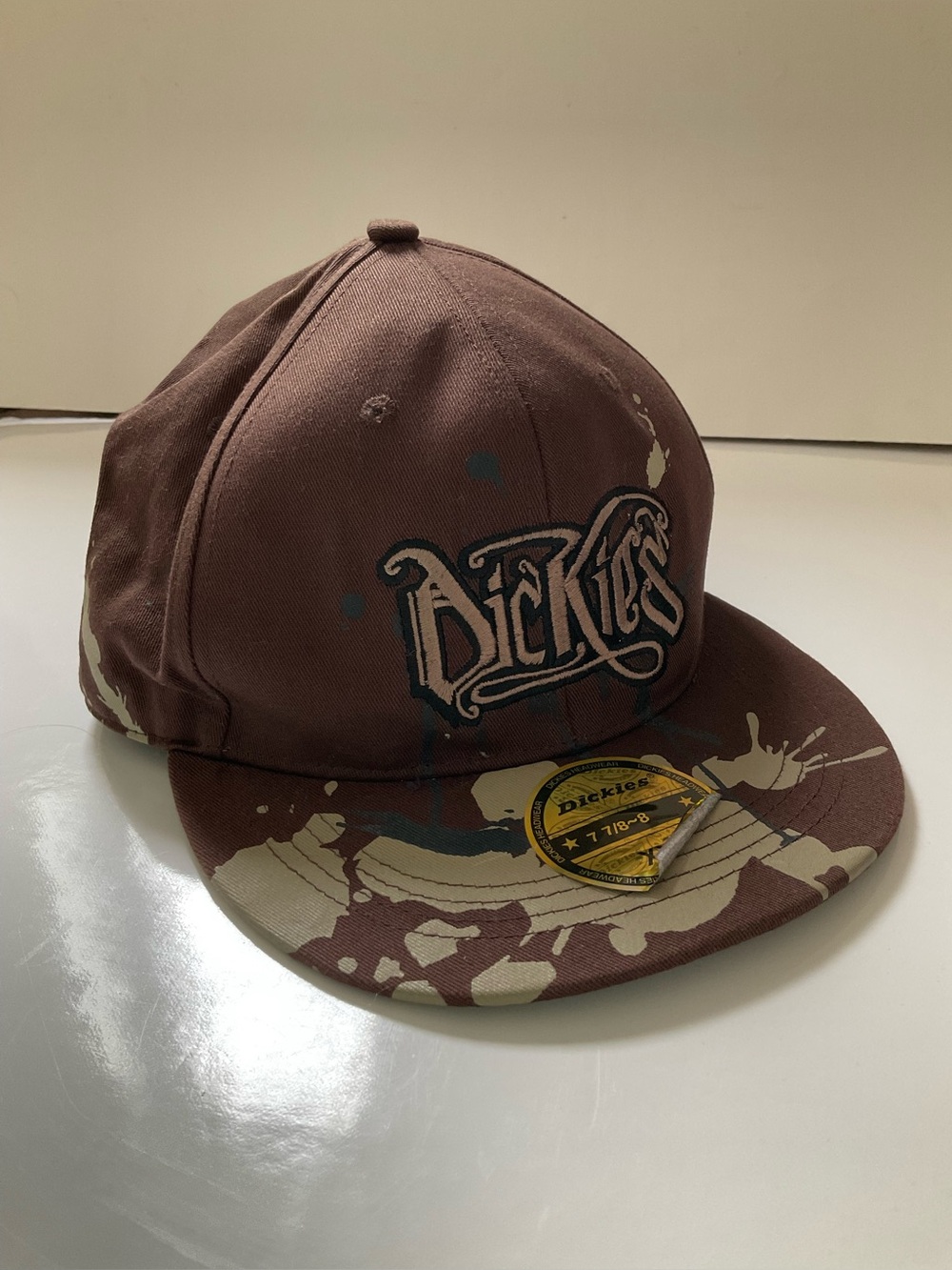 2000s XXL Dickies Brown Beige Splatters Cap Headwear Piece
